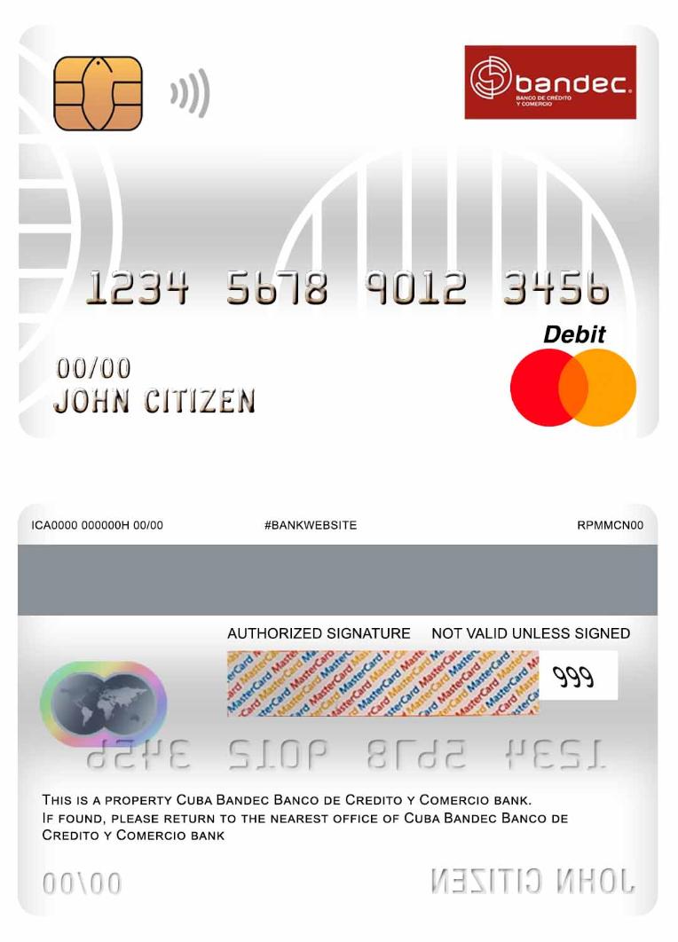 Cuba Bandec Banco de Credito y Comercio bank master debit card